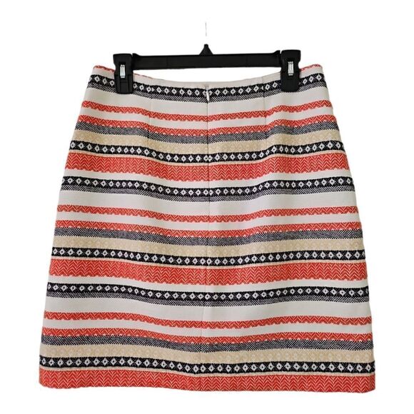 Loft Women's Multicolor Striped Back Zip Woven Mini Jacquard Skirt 4 - Picture 4 of 11